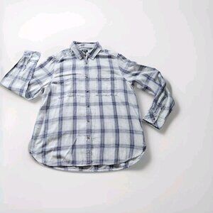 Roots Shirt Womens L Plaid Buttons Cotton LS Campus Gorpcore Western Boho